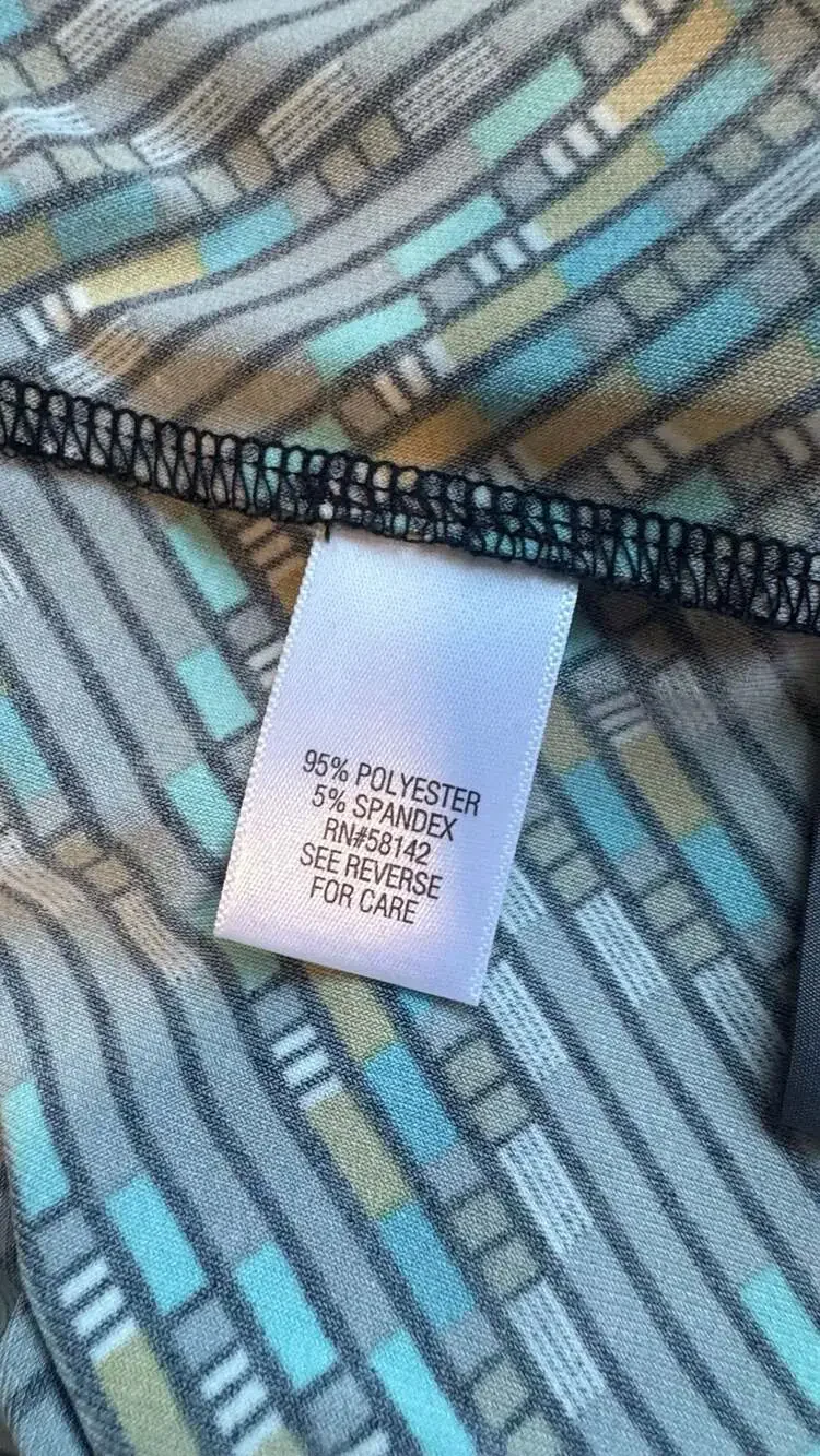 Geometric Shift Dress Office Career Stretch Modest Business Casual Size 16